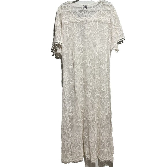 NWT Johnny Was Jade Cream Sawyer Lace Midi Dress Short Sleeve Boho Dress Medium - Picture 2 of 10